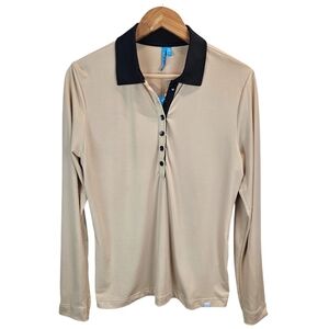 NWT GG Blue Susan Golf Polo Size Large Bronze Country Club Preppy Sporty Neutral